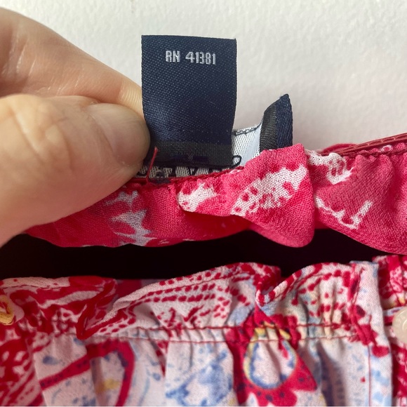 Chaps Multi Color Paisley Print Scoop Neck Blouse Top ~ Size Medium - Picture 8 of 16